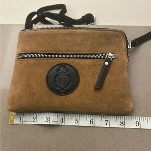 Bag Tan Suede Belt Bag with Black Accents By FH Wadsworth NYC